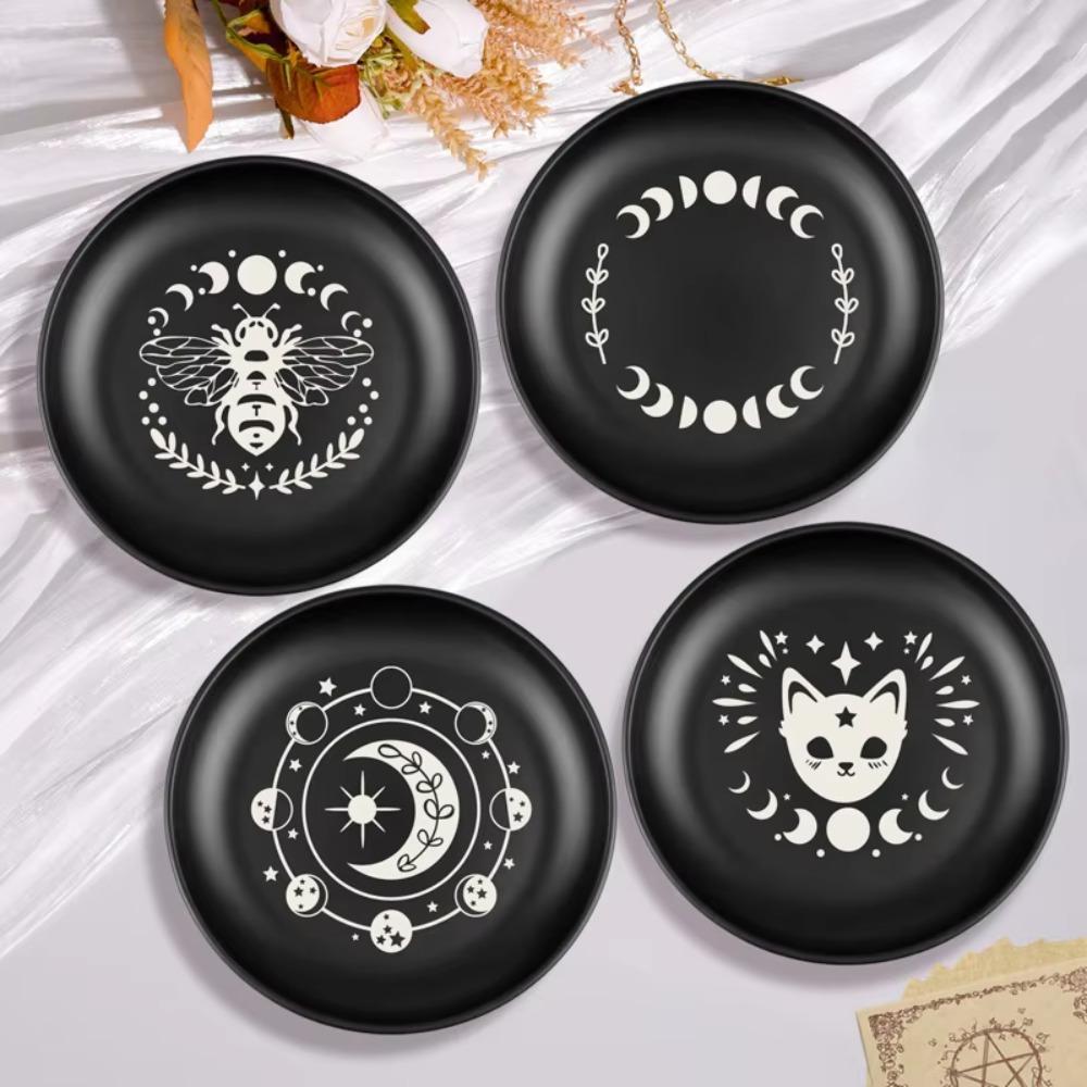Round Decorative Jewelry Dish 5.5 Inch Meditation Altar Tray Ritual Divination Tray  Gift