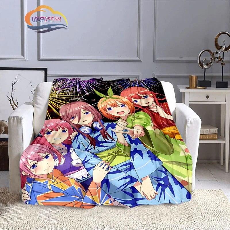 Comic The Quintessential Quintuplets Cashmere Blanket Sexy Anime Girl Flannel Blanke Portable Warm Camping  Soft skin
