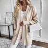 Women'S Cozy Yellow Knit Cardigan - Long Sleeve, V-Neck, Loose Fit, Fall & Winter Stylish Pullover