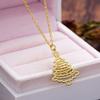 Hollow Outline Star Top Christmas Tree Pendant Women Oval Link Chain Clavicle Necklace