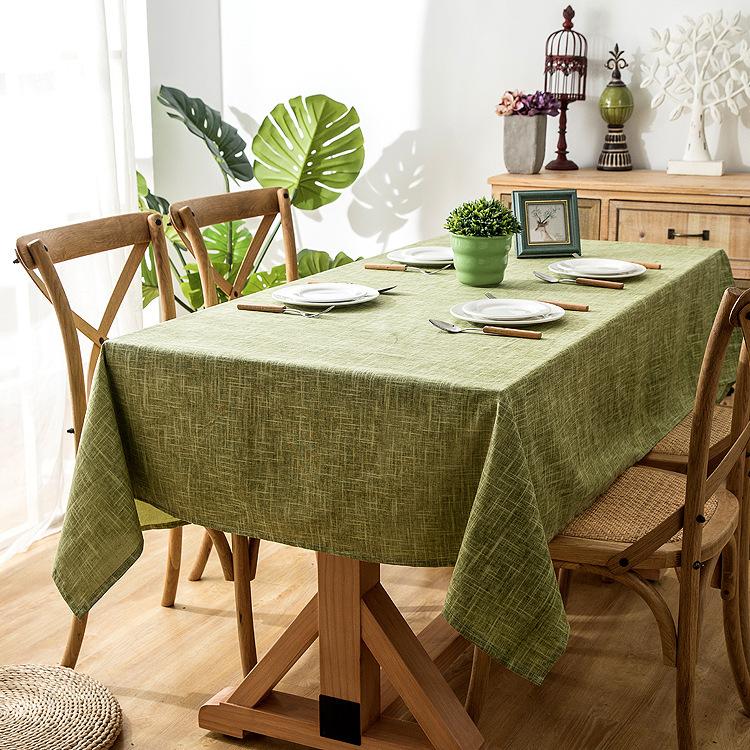 Modern Simple Waterproof Linen Bamboo Solid Color White Home Hotel Tablecloth, Plain Coffee Table Table Cloth