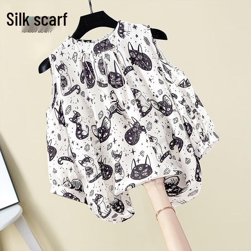 Women s 2025 Spring/Summer Printed Off-Shoulder Short Sleeve Shirt S