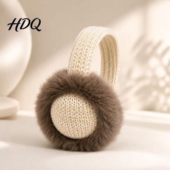Windproof Ear Warmers Knitted Faux Fur Earmuffs Warm Plush Soft Thickened Fleece Cold Weather Accessories Warmers Protection Headband for