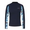 Drawstring Sunscreen Quick Dry Long Sleeve Color-Blocked Slim T-Shirt Men's Deep Navy Blue/Blue/Black