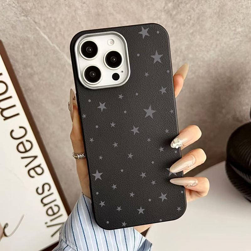Ins Korean Full Screen Gray Stars Case For Samsung S25 Ultra S24 S23 S22 S21 FE Plus A56 5G A36 A26 A16 A55 A54 A53 Soft Cover