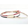 Fashionable Solid Color Gold Buckle Decoration Women Casual Slim Waist Belt For Fashion Dresses