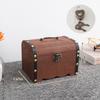 1 Set Vintage Treasure Storage Box Wooden Treasure Chest With Lock Piggy Bank Organizer Saving Box Case For Home Decoration