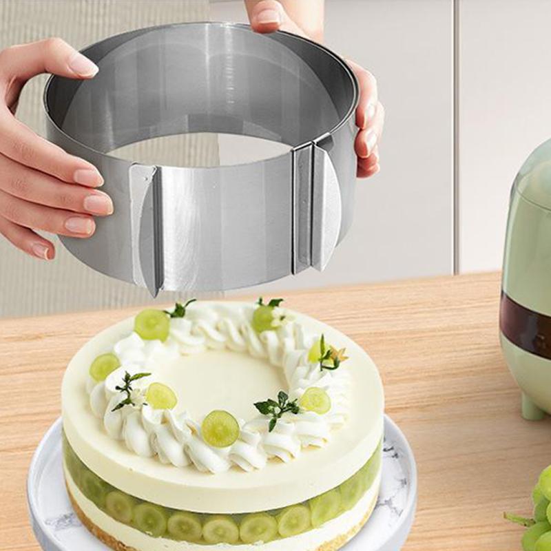 Inel rotund ajustabil din oțel inoxidabil pentru tort, retractabil, inel pentru mousse, ușor de îndepărtat, instrument inel pentru copt