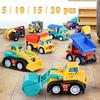 5/10/15/20pcs Mini Pull Back Cars Engineering Vehicle Toys Kids Birthday Party Favor Classroom Prize Valentine Gift