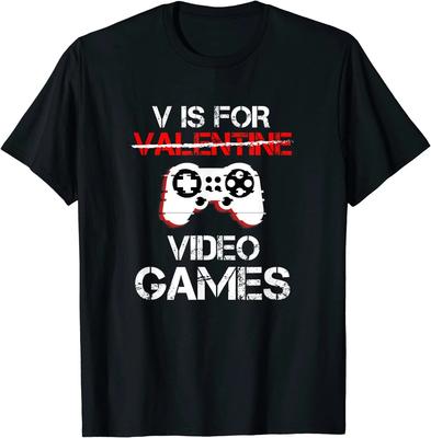 V Is for Video Games Valentine Day Videogames T-Shirt