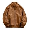 Yousheng Men Jacket Coat Lapel Long Sleeve Solid Color Coat with Pockets Loose Fit Full Zipper Closure Versatile Outwear