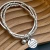 Light Luxury Three Layers Round Bead Bracelets INS Cuff Hand Bangles  Jewelry Gifts