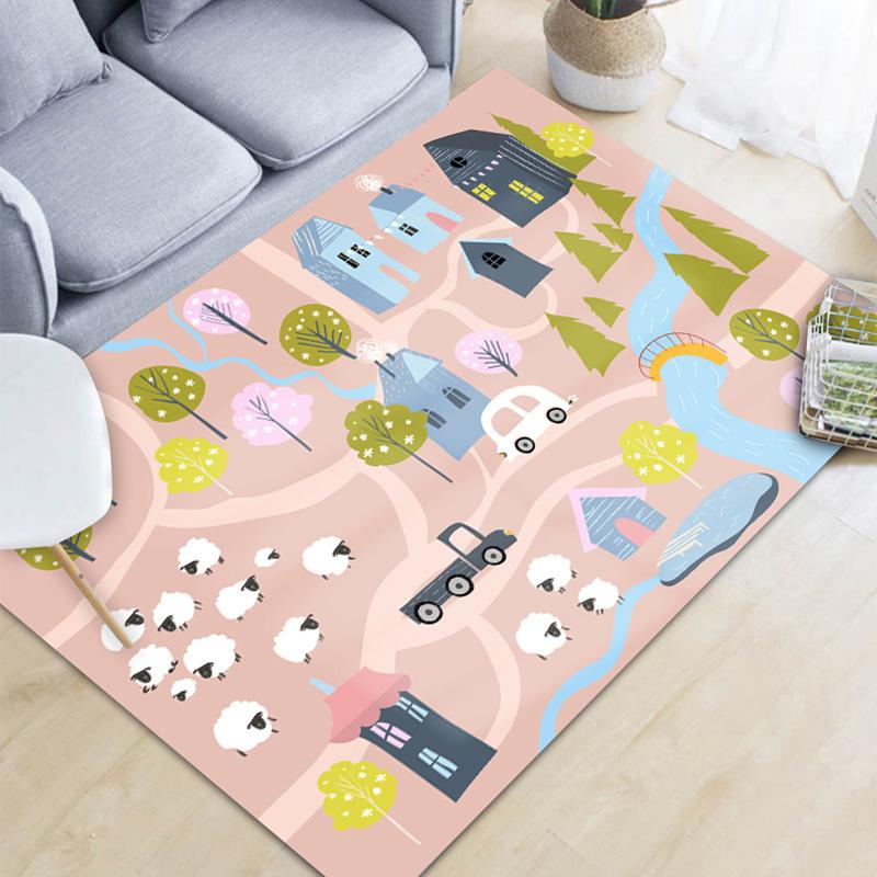 Cartoon Living Room Area Rug Game Print Bedroom Parlor Carpet Crystal Velvet Kitchen Bathroom Mat Non-slip Doormat