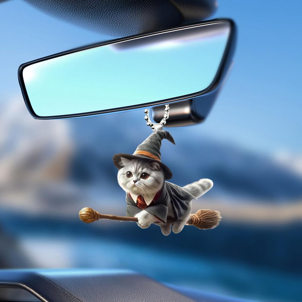 Cat Door Decoration Cat Car Pendant Super Cute Cat Car Mirror Hanging Ornament Adorable Car Acrylic Pendant with for Stylish