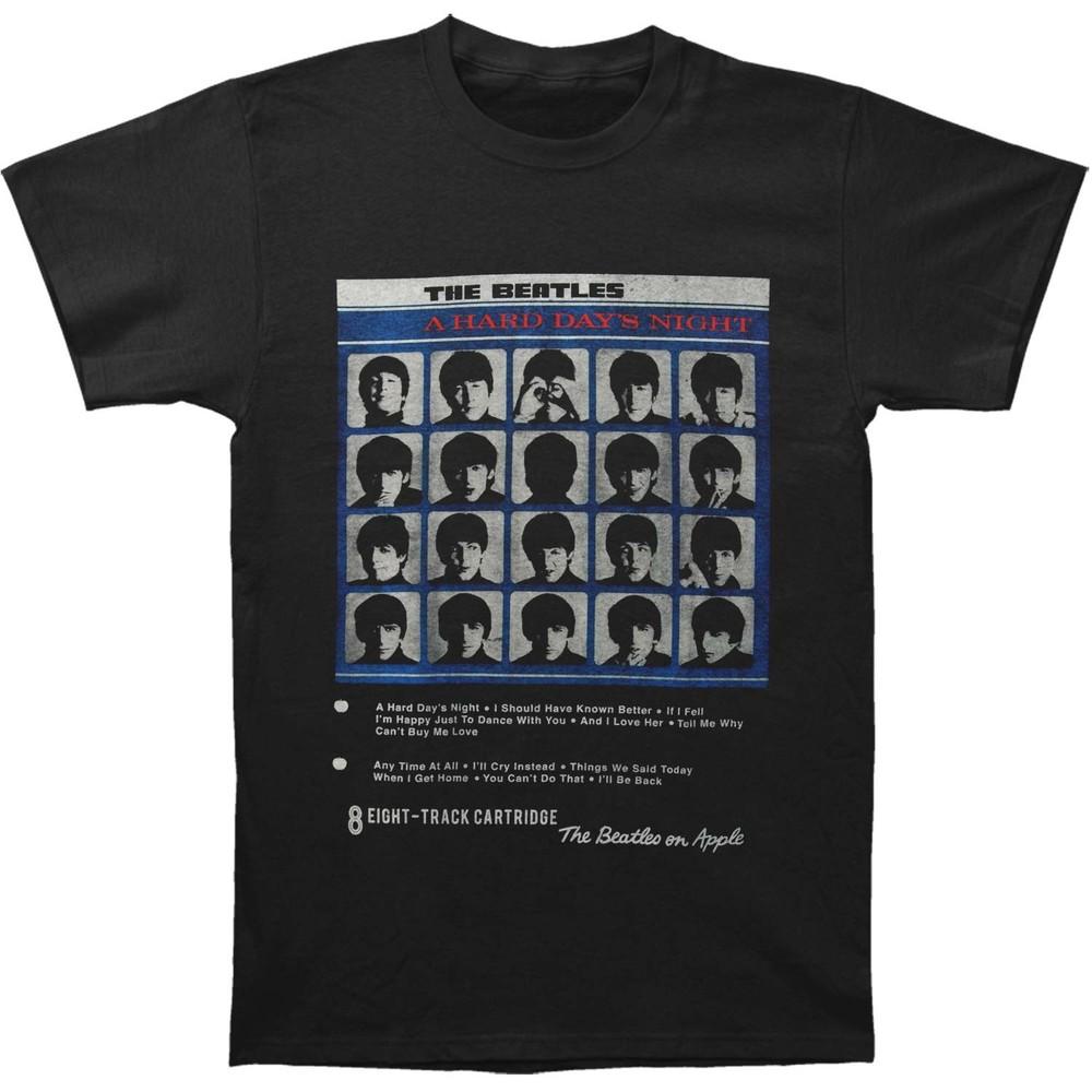 Beatles Hard Day s Night 8 Track Slim Fit T-shirt XX-Large Black Unisex T-Shirt L