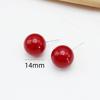 4mm 6mm 8mm 14mm Rote Farbe Runde Imitationsperlen Ohrstecker für Damen Elegantes Romantisches Temperament Schmuckzubehör Geschenk
