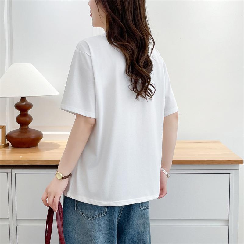 2026 Summer Plus Size Women's Cotton Cartoon Print Short Sleeve T-Shirt