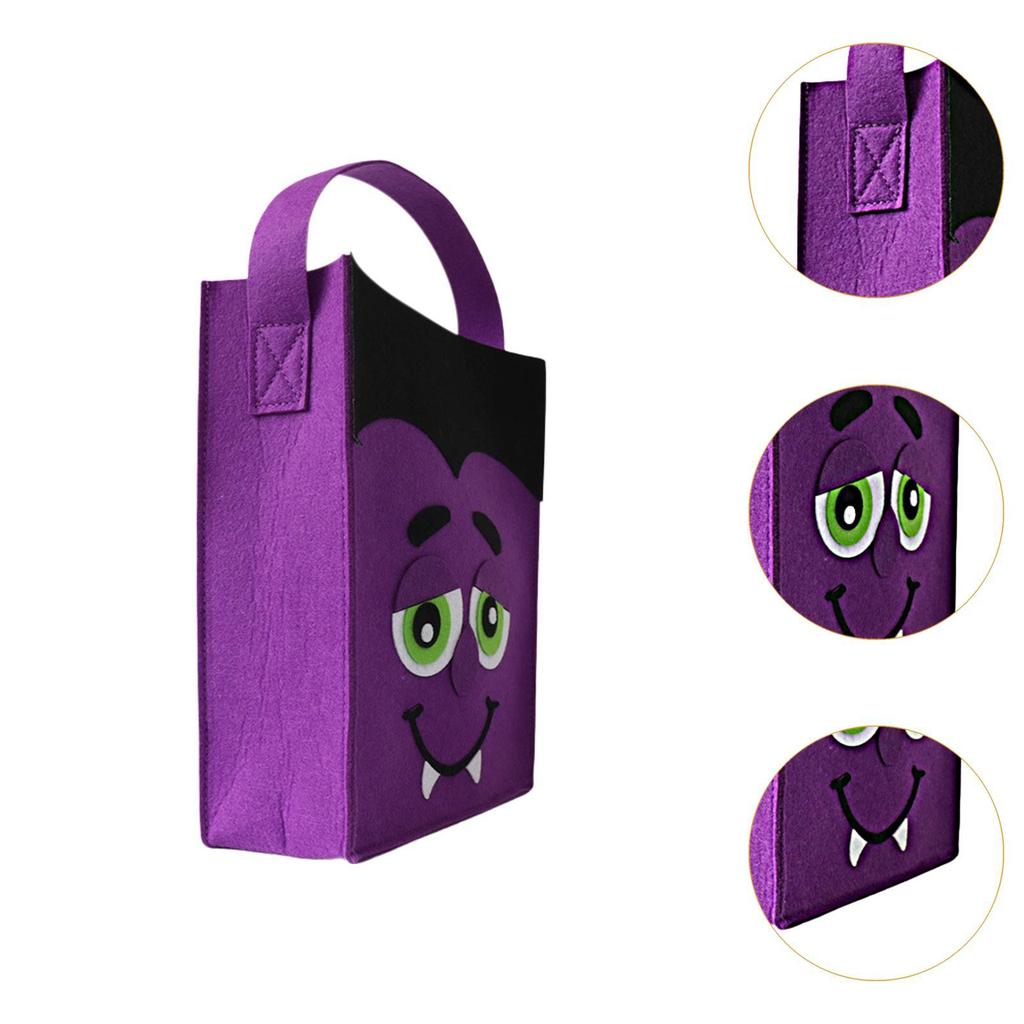 Halloween Trick or Treat Bag Felt Tote Bag Reusable Portable Gift Bag for Kids