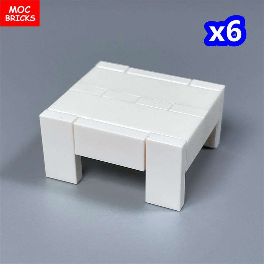 Non-Toxic Moc Bricks Window Fence Arch White Winter Snow Horse Figure City Architectural Church Accessories Children Christmas Toys
