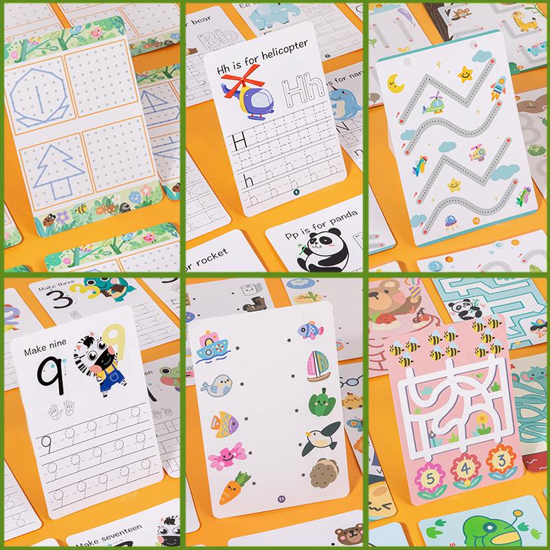 Toddlers Pen Control Books Montessori Learning Toys Tracing Writing Painting Wipe Off Activity Workbook Parish Educational Toys