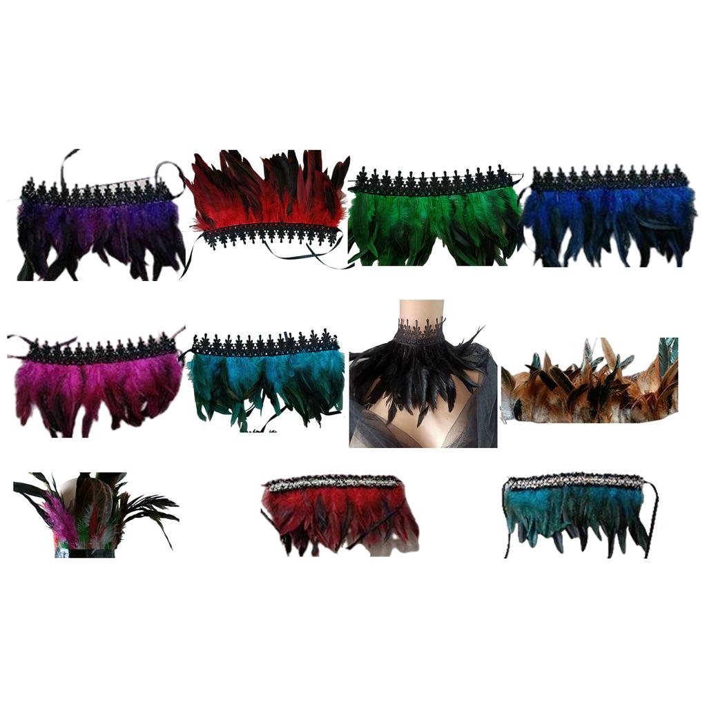 Feather Necklace Collar Neck Collar Gothic Victorian Lace Choker Neck Wrap Halloween Cosplay Party Accessories Props