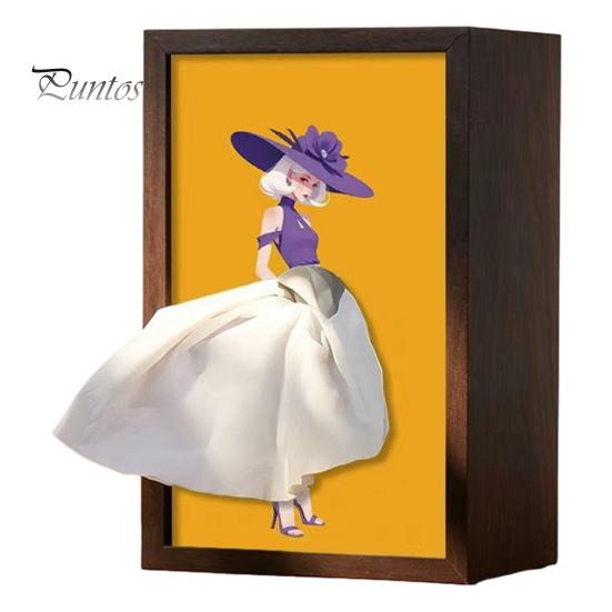 Schreibtisch-Taschentuchbox-Abdeckung Nussbaumholz-Box, mit künstlerischem Ballettänzer-Rock-Design, Nachttisch-Organizer Mehrzweck-Papiertuchhalter für Zuhause