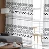 Vintage Lines Hand-Drawn Textures Voile Sheer Curtains Living Room Window Tulle Curtain Kitchen Bedroom Drapes Home Decor