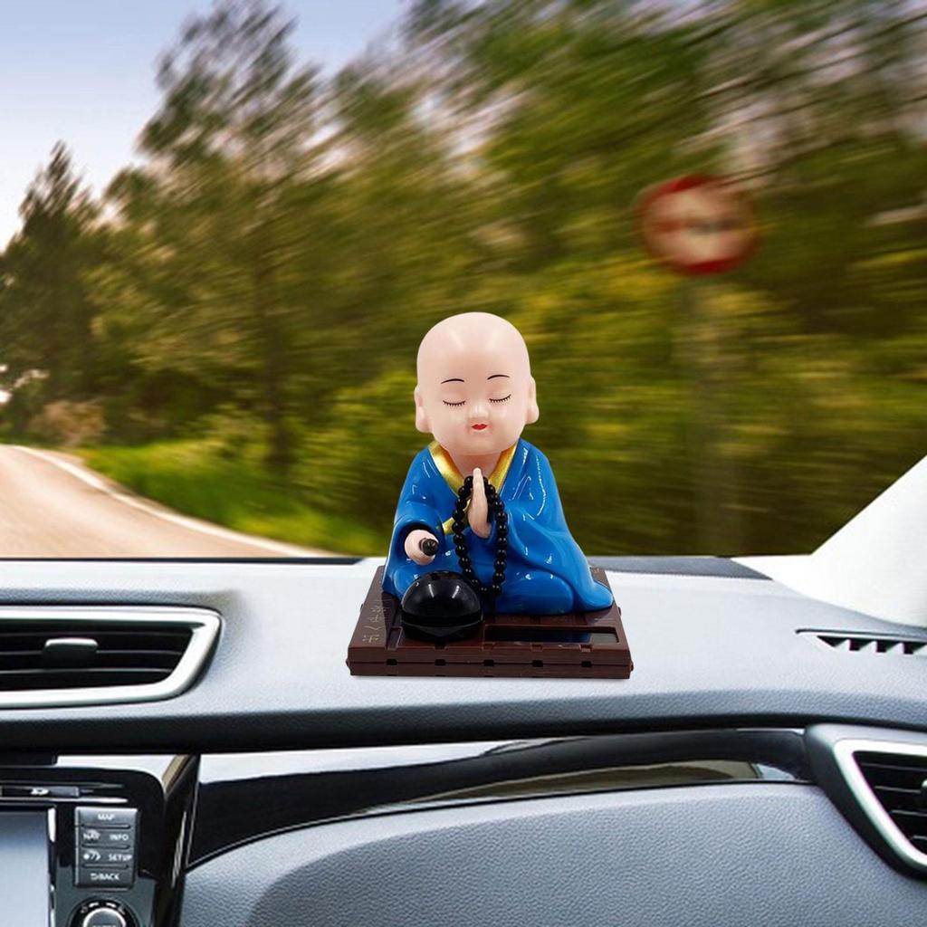 Car Dashboard Bobble Head Doll Solar Powered Little Figure