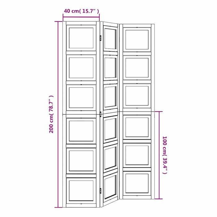 VidaXL Room Divider 3 Panels, Bedroom Screen, Room Separator Panel, Privacy Screen Living Room Office, 358687
