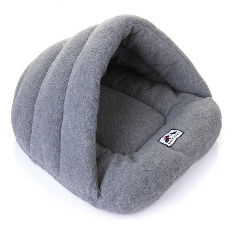 Pet Cat Dog Nest Bed Puppy Soft Warm Cave House Winter Sleeping Bag Mat Pad
