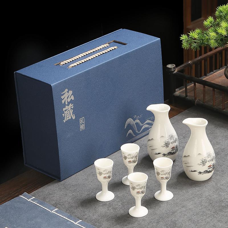 Ceramic White Maotai Highball Cup Company Business Gift Set Wine Divider with Factory Logo