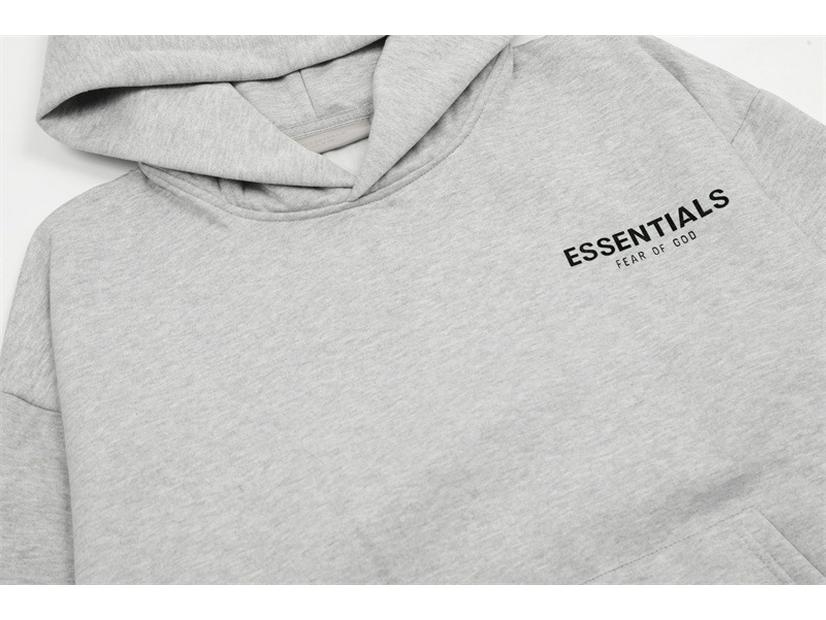 Men's FOG Essentials Loose Fit Velvet Hoodie with Double Stitching, Trendy American Print, Suitable for Couples