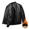 Leather jacket men's spring and autumn coat fleece thickened autumn and winter new flight suit jacket large size men's coat men's