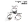 Vintage Hexagram Ring Set for Men Hip Hop Fashion Personality Rings Trendy Hand Accessories