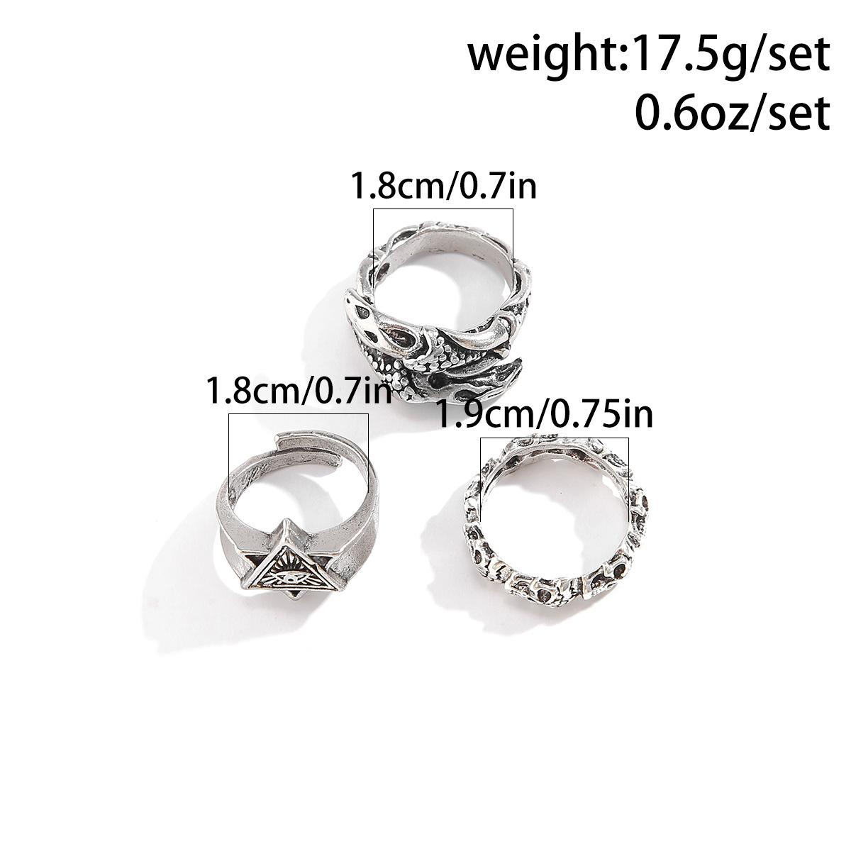 

Vintage Hexagram Ring Set for Men Hip Hop Fashion Personality Rings Trendy Hand Accessories