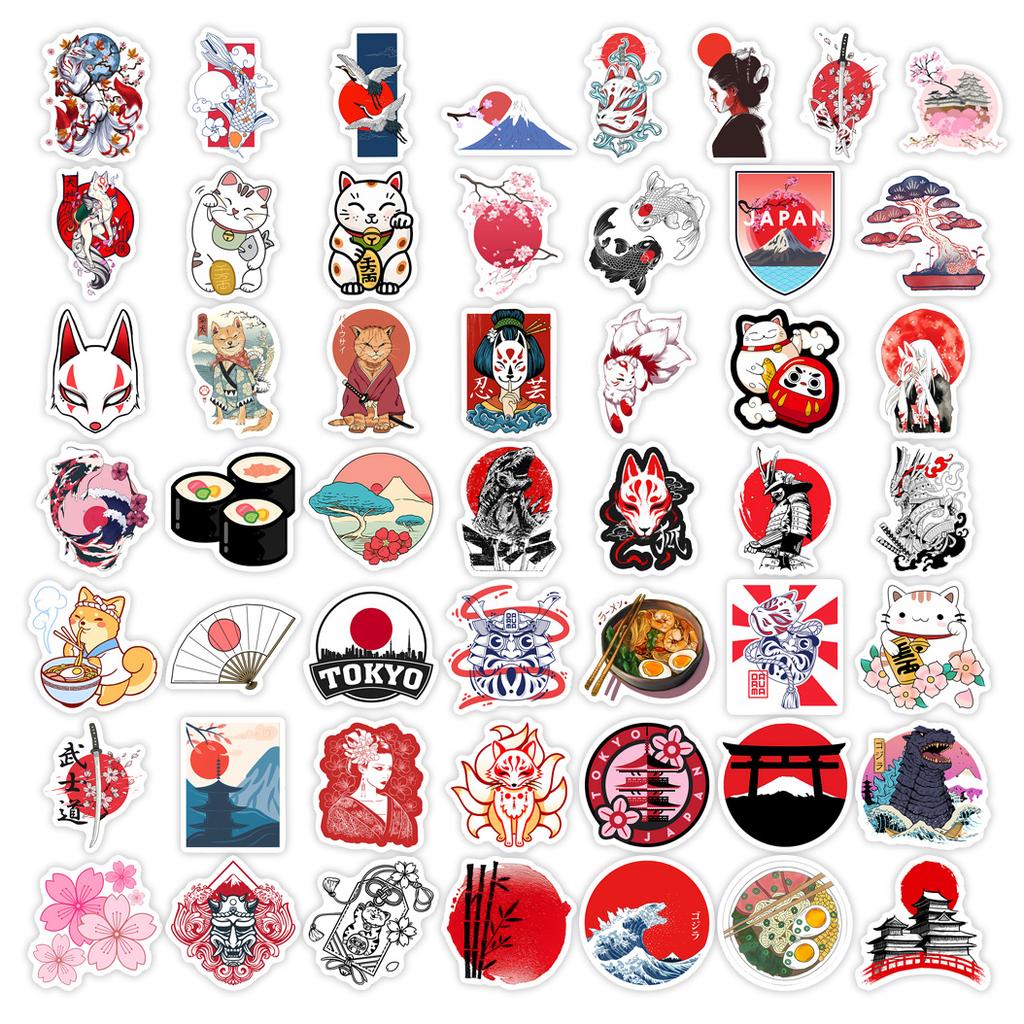 Cartoon Fantasy Japanese Stickers Traditional Elements DIY Kids Toy Gift Decal for Phones Laptops Luggage Decorative Waterproof