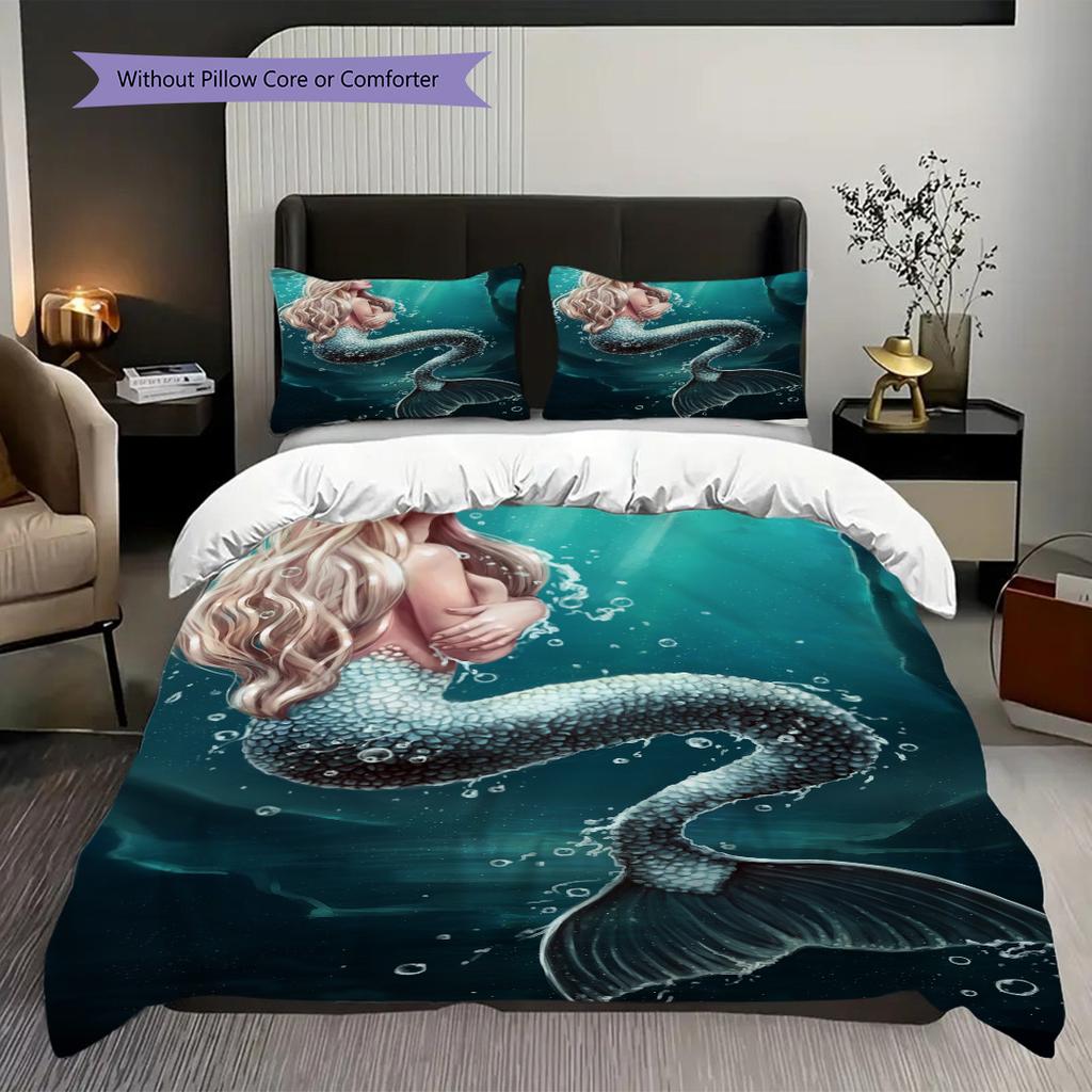 Mermaid Fantasy Set Bedding 1 Duvet Cover 2 Pillowcase Without Core Bedding Set Soft And Comfortable Duvet Cover And Pillowcase