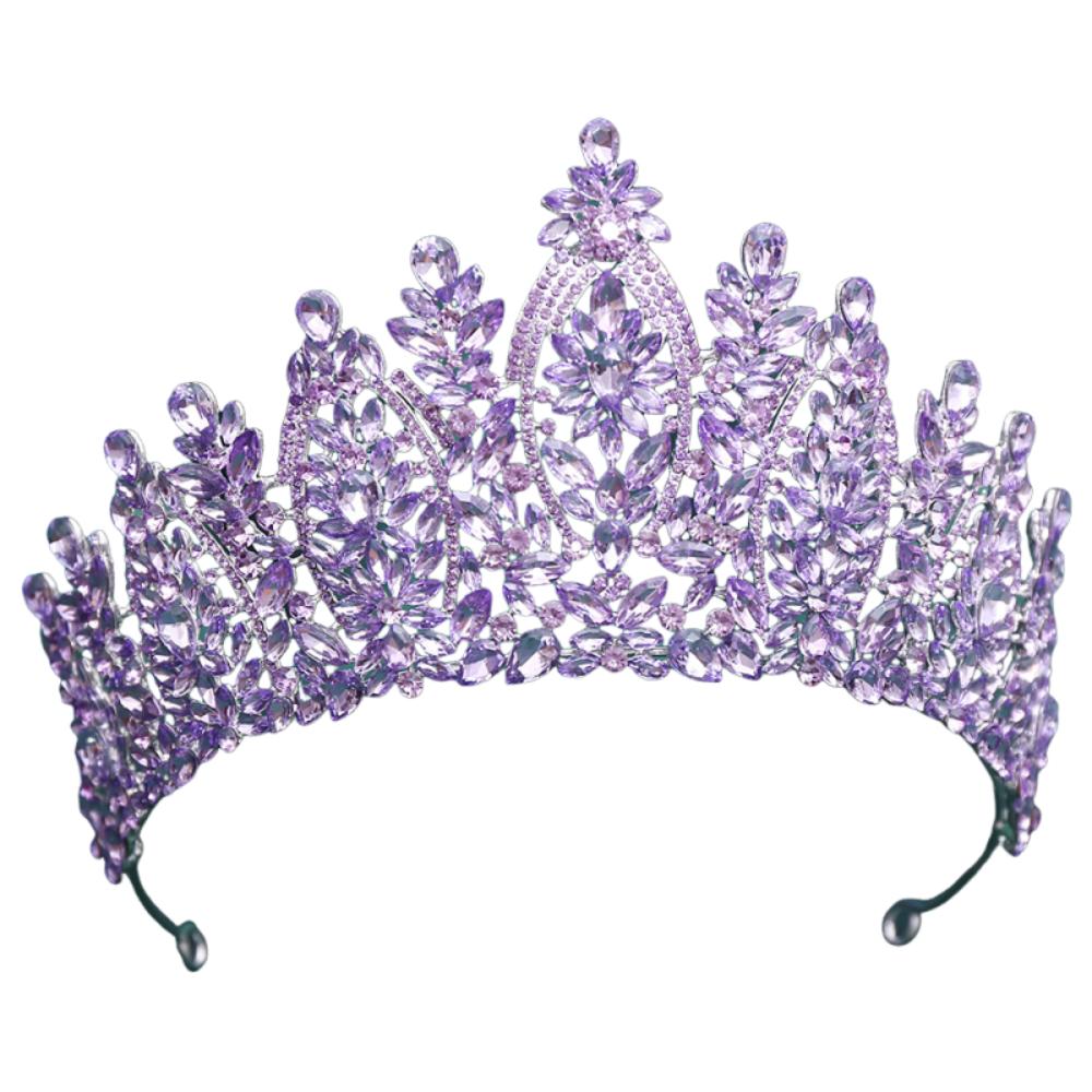 Luxury Bridal Tiara Multi Color Pageant Crown Headwear Baroque Crystal Wedding Crown  Women Party
