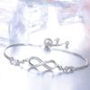 Sipengjel Fashion Stainless Steel Endless Love Infinity Chain Bracelets On Hand Adjustable Bracelets For Woman Party Jewelry