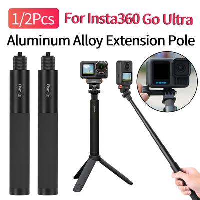 1/2 Stück Selfie-Stick Aluminiumlegierung Verlängerungsstange für Insta360 Go Ultra/X5 Verstellbarer Griff für Pocket 3 Action-Kameras