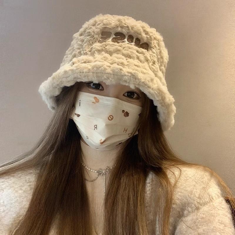 Fall Winter Ladies Bucket Hat With Thick Wool Plush For Warmth And Windproof Comfort