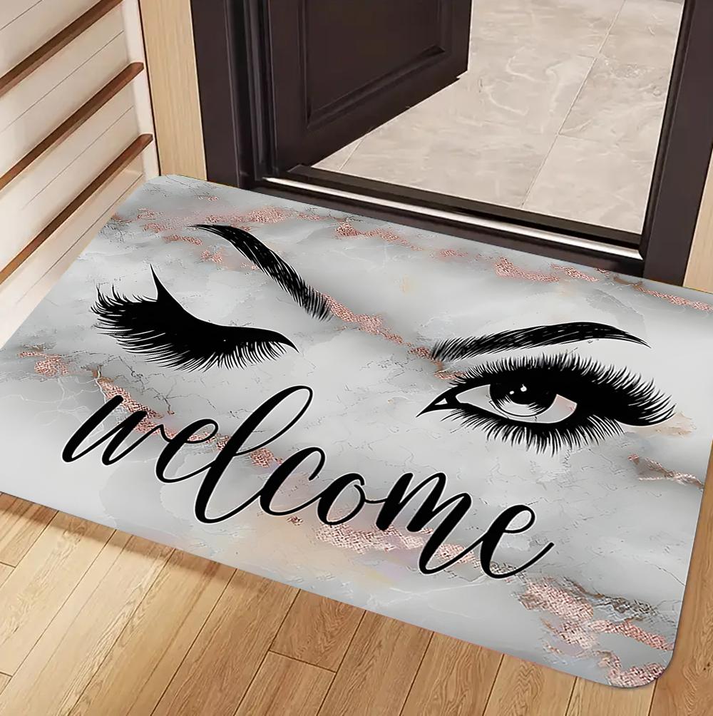 Eyelashes Print Floor Mat Home Carpet Non Slip Entryway Rug Living Room Bathroom Bedroom Kitchen Doormat  Kitchen Mat Doormat
