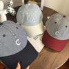 Small fresh striped embroidered baseball cap women's spring summer niche face small hat versatile cap
