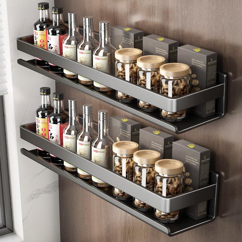 

Настінний кухонний органайзер для спецій кольору збройової сталі