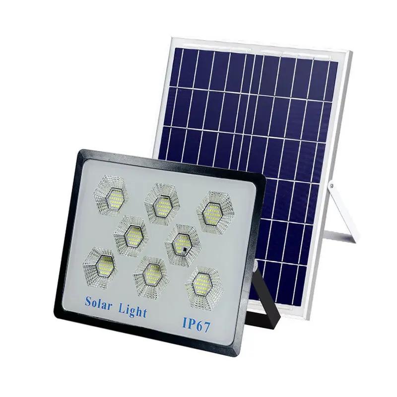 Luminária de parede solar para área externa, lâmpada de iluminação para pátio, lâmpada de iluminação, brilhante, alta potência, 100W200W, luz de inundação externa para uso doméstico