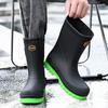 Men's PVC Mid-Tube Work Rain Boot Waterproof Durable Non-Slip Farm Kitchen Shoe for Men