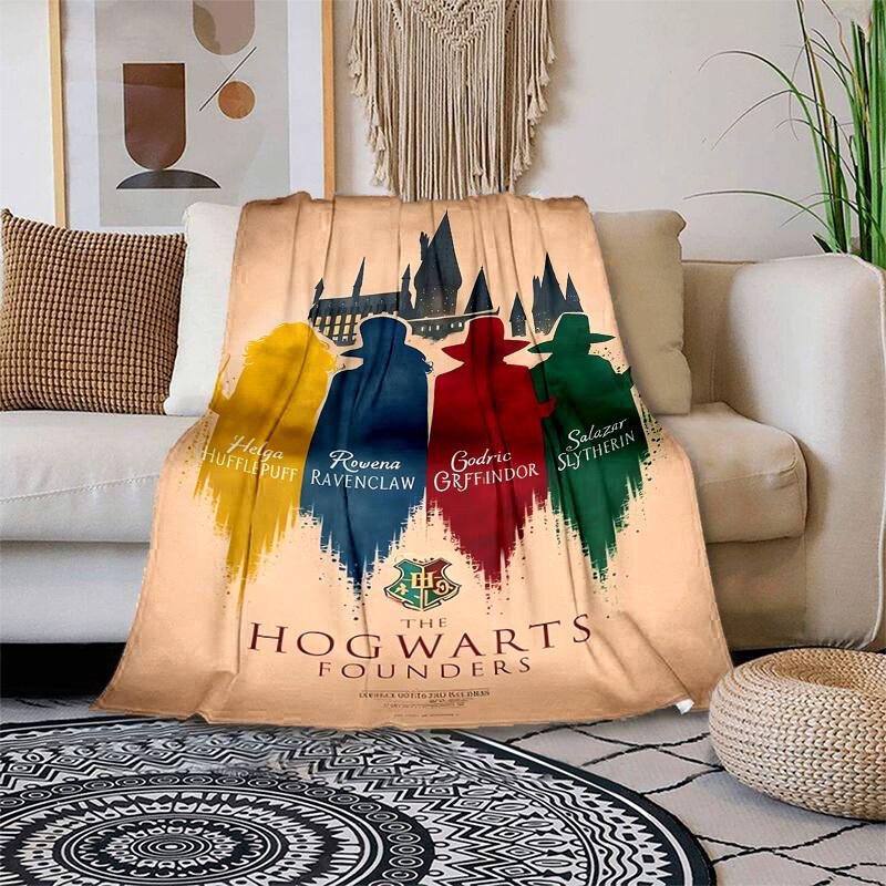

1pc Hogwarts Founders Cartoon Blanket,Portable Throw for Travel & Camping, All Season Cozy Blanket,Ideal Gift 80cmx120cm