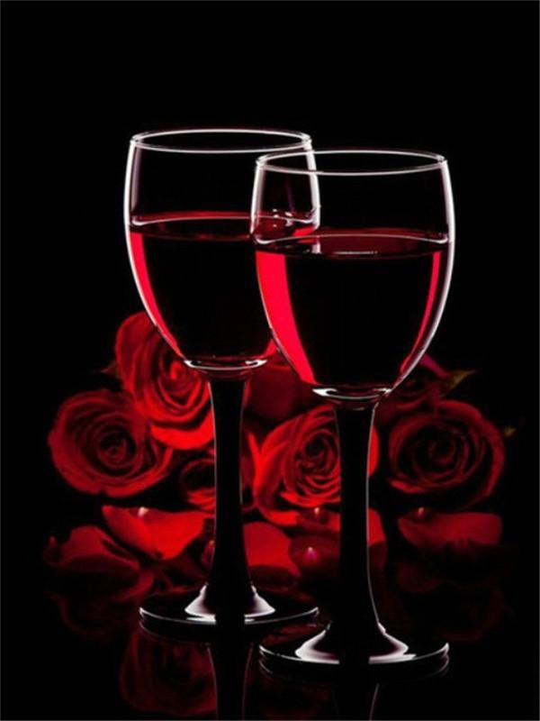 Haft diamentowy Kobiety Ręcznie Robiony Prezent Pełny Kwadrat Czerwony I Czarny Obraz Kryształki Diament Mozaika Ścienna Sztuka