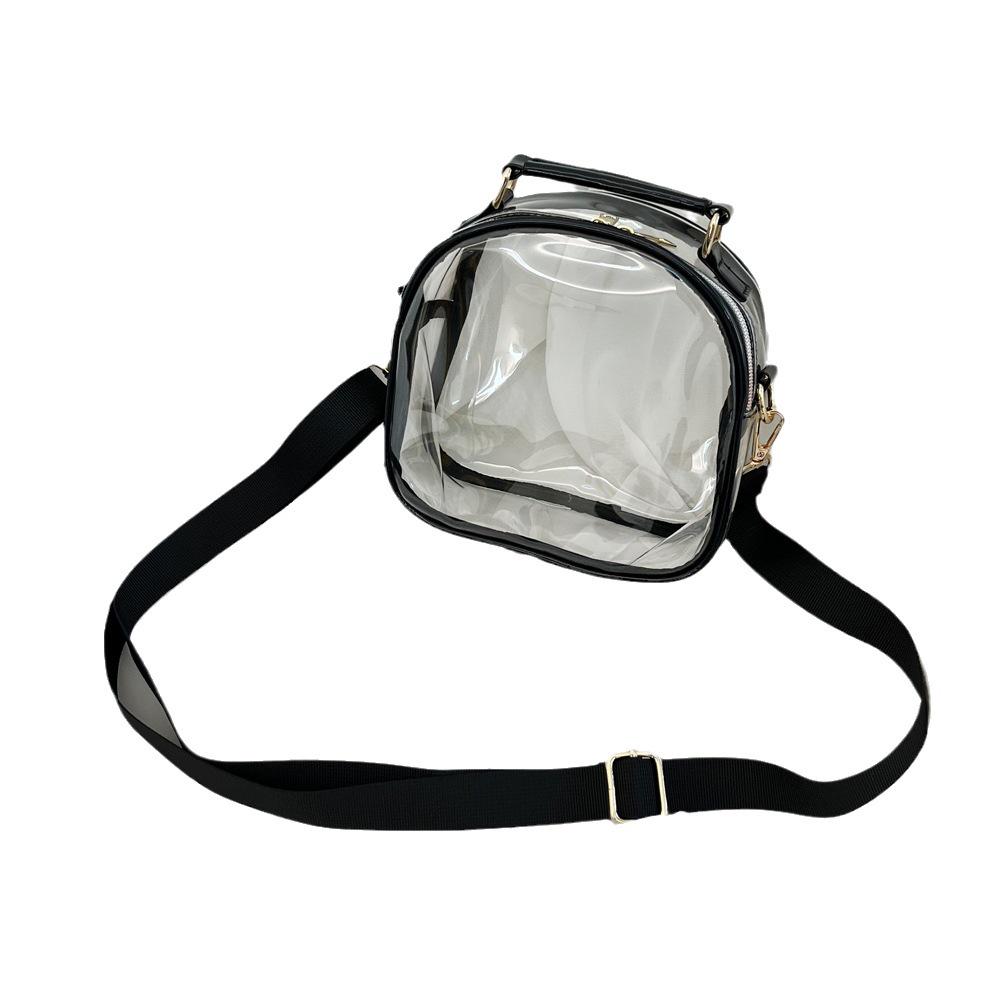 Clear PVC Single Shoulder Crossbody Bag - Odorless and Durable 80 Micron Material Transparent/Silver 80 Micron