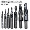 90/180 Degree HSS Counterbore Spiral Step Drill Bit Grade 2 Straight Shank Step